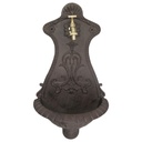 Wandbrunnen Alu Guß rustikal braun H.65cm