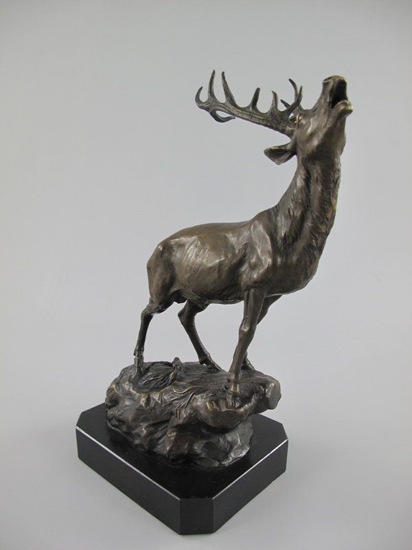 [LA-86564] Bronzeskulptur Bronzefigur Hirsch #86564