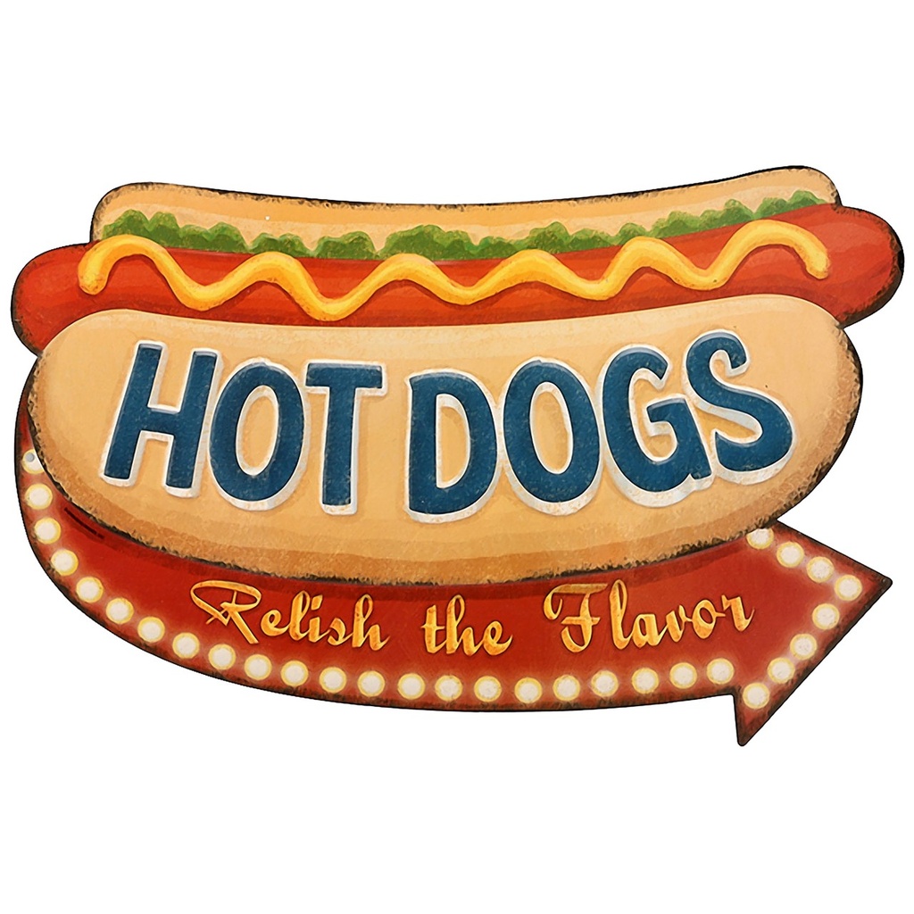 [LA-1821851] Geprägtes Blechschild Hot Dogs
