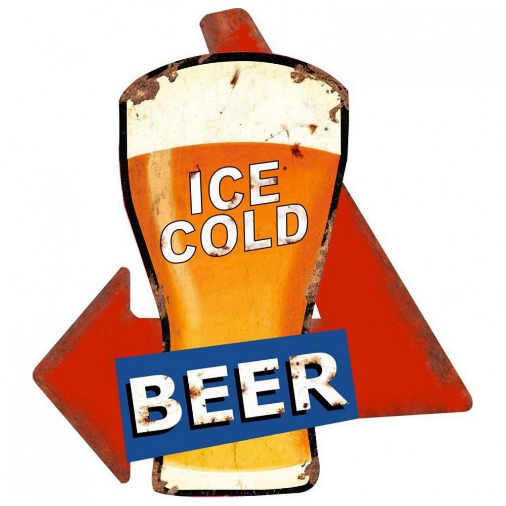 [LA-1821855] Geprägtes Blechschild Ice Cold Beer