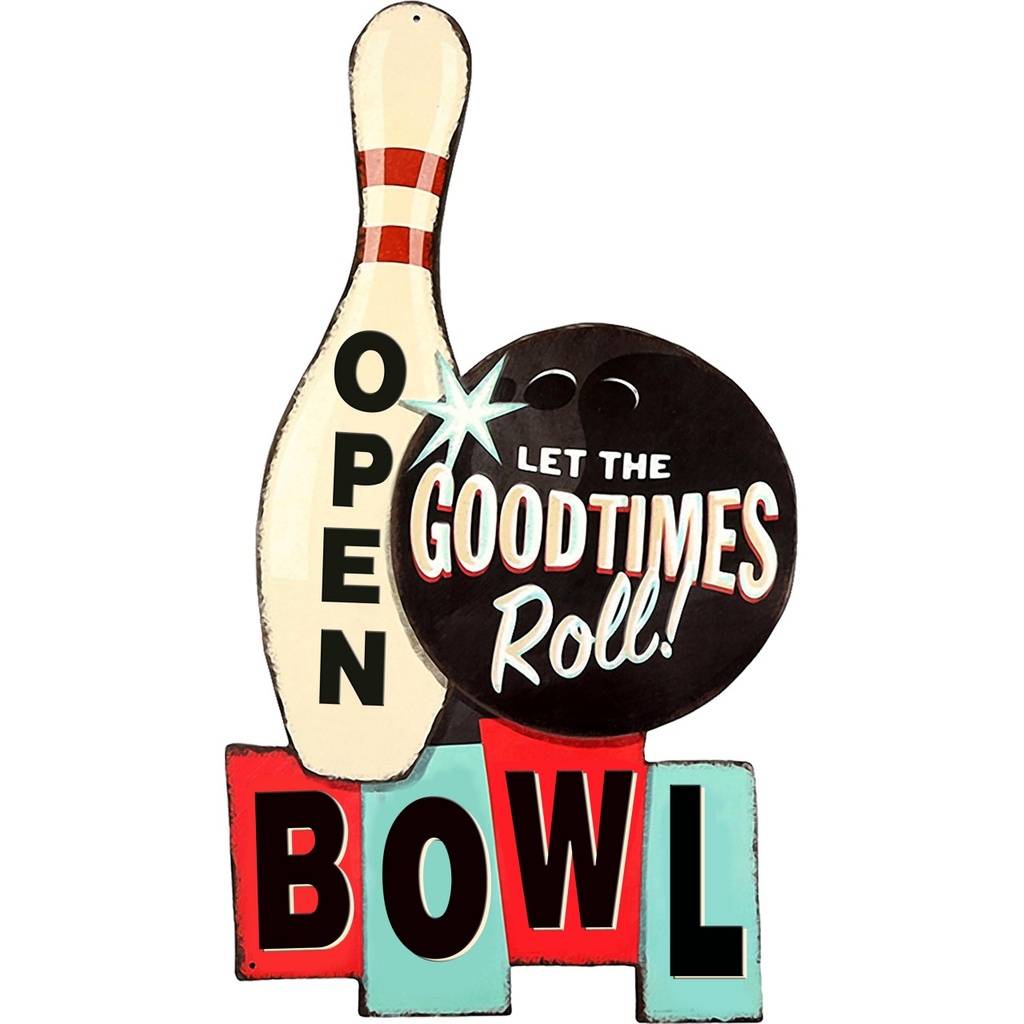 [LA-1821857] Geprägtes Blechschild Bowling