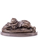 Bronzeskulptur Bronzefigur Tiger und Krokodil