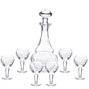 Likör Set Karaffe und 6 Gläser aus handgeschliffenem Glas
