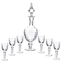Likör Set Karaffe und 6 Gläser aus handgeschliffenem Glas