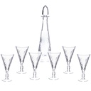 Wein Set Karaffe und 6 Gläser aus handgeschliffenem Glas