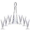 Likör Set Karaffe und 6 Gläser aus handgeschliffenem Glas