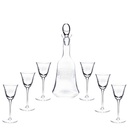 Likör Set Karaffe und 6 Gläser aus handgeschliffenem Glas