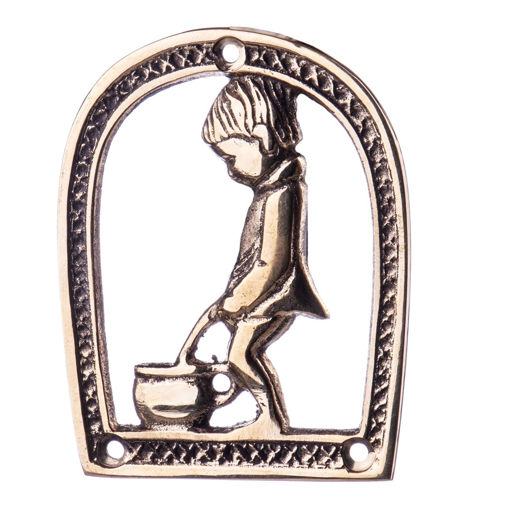 [LA-1821897] Messing Toilettenschild Junge