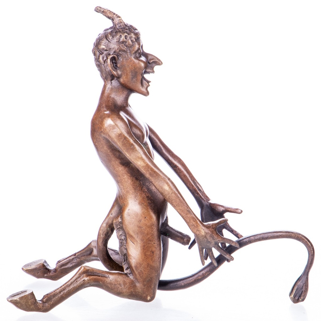 [LA-1821899] Erotische Bronzefigur Wiener Art Nackter Teufel