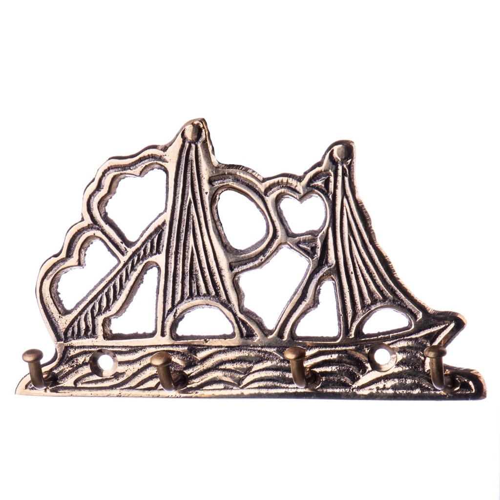 [LA-1821902] Messing Wandhaken Segelschiff