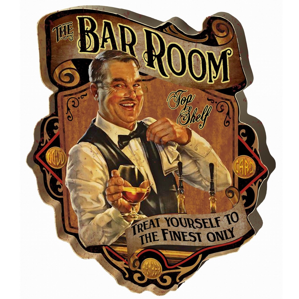 [LA-1821948] Geprägtes Blechschild Bar Room