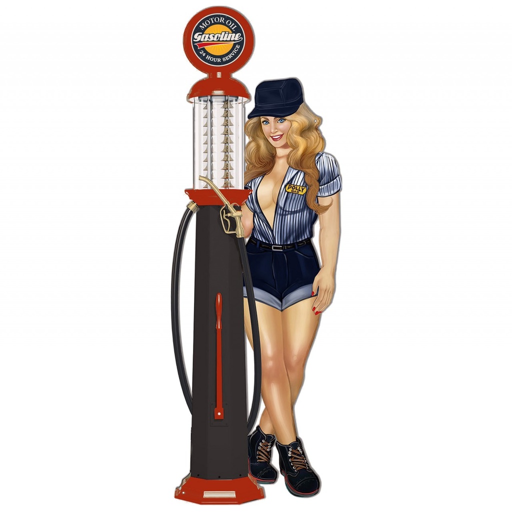 [LA-1821953] Geprägtes Blechschild Pin Up Gasoline