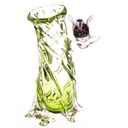 Murano-Stil Glas Vase mit Vogel