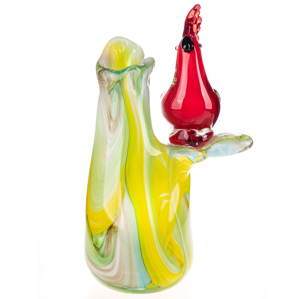 [LA-1821985] Murano-Stil Glas Vase mit Papagei
