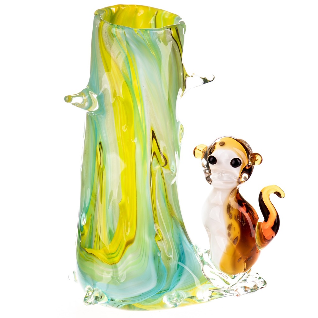 [LA-1821987] Murano-Stil Glas Vase mit Affe