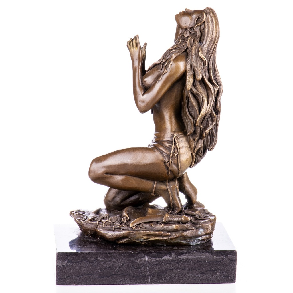 [LA-1822004] Western Bronzefigur Indianerin
