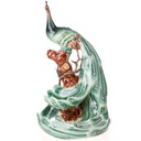 Porzellan mit Bronze Schale Pfau