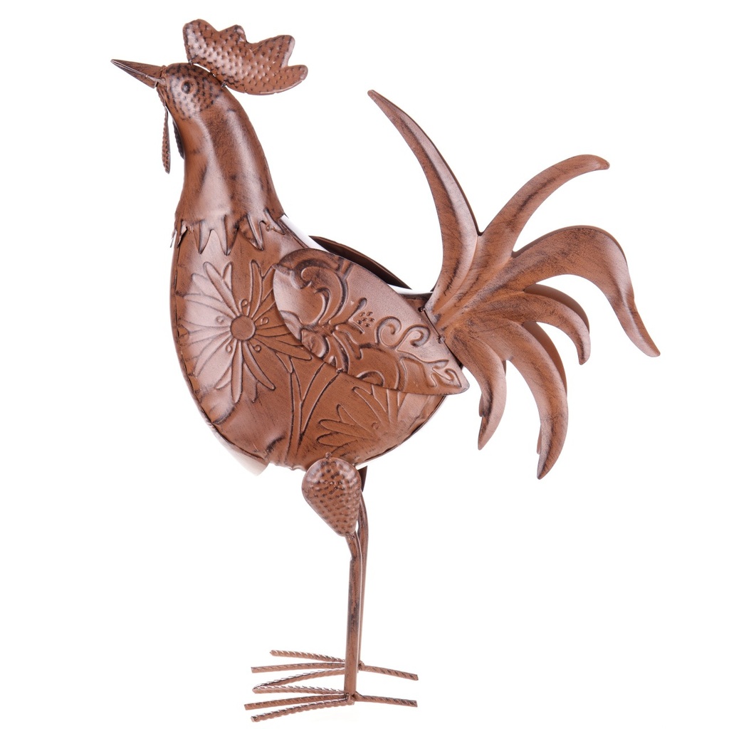 [LA-1822024] Metall Gartenfigur Hahn