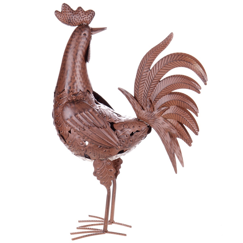 [LA-1822026] Metall Gartenfigur Hahn