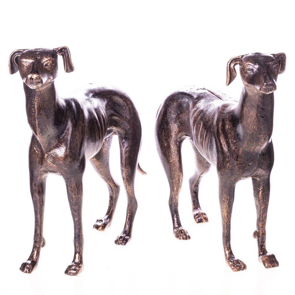 [LA-1822060] Gusseisen Windhunde Set/2