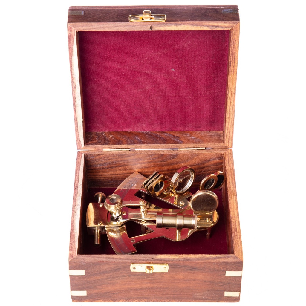 [LA-1822085] Messing Sextant in Holzbox