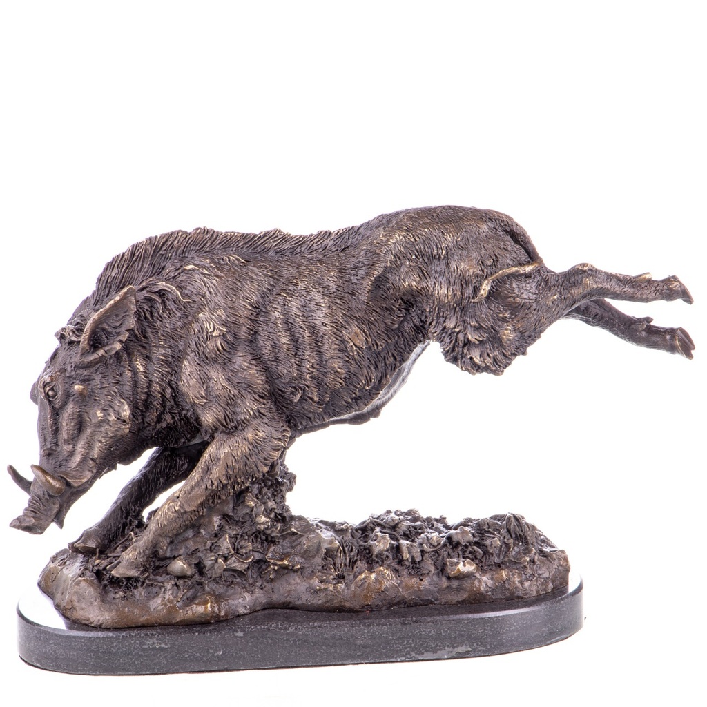 [LA-1822098] Bronzeskulptur Bronzefigur Wildschwein