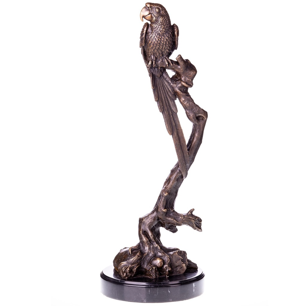 [LA-1822139] Bronzeskulptur Bronzefigur Papagei