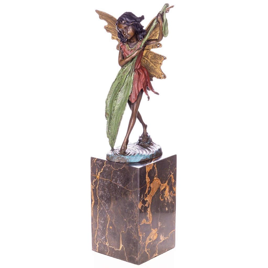 [LA-1822171] Farbige Bronzefigur Elfe