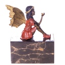 Farbige Bronzefigur Elfe