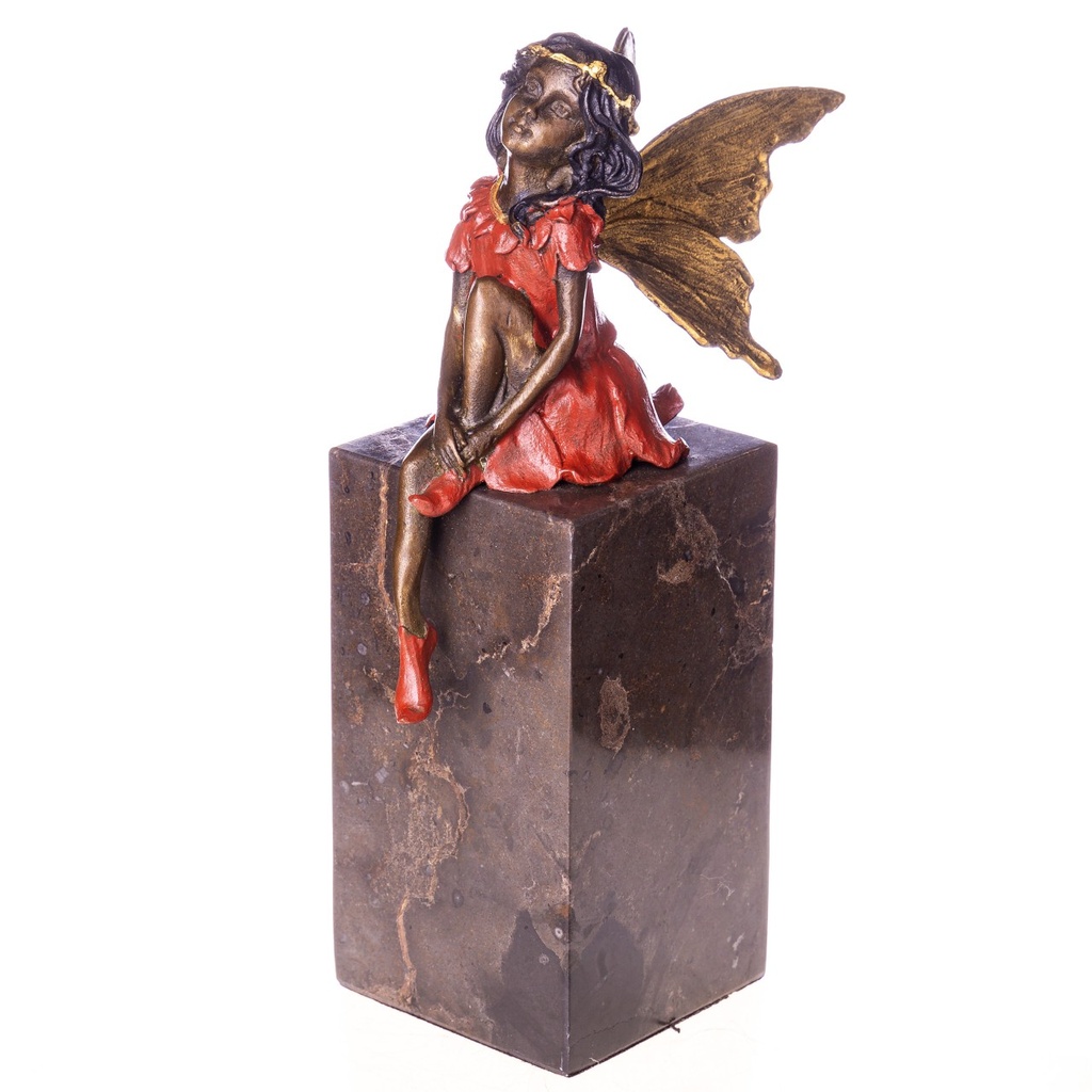 [LA-1822174] Farbige Bronzefigur Elfe