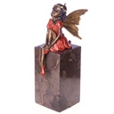 Farbige Bronzefigur Elfe