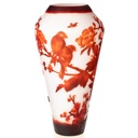 Handgefertigte Kameoglas Vase signiert Gallé und Tip