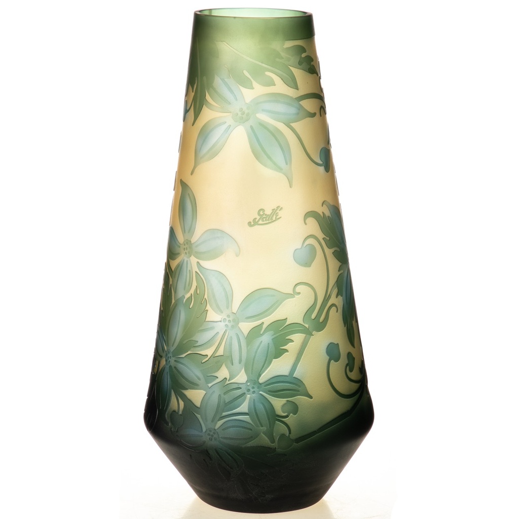 [LA-1822232] Handgefertigte Kameoglas Vase signiert Gallé und Tip Artikelfoto