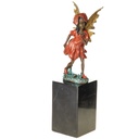 Farbige Bronzefigur Elfe