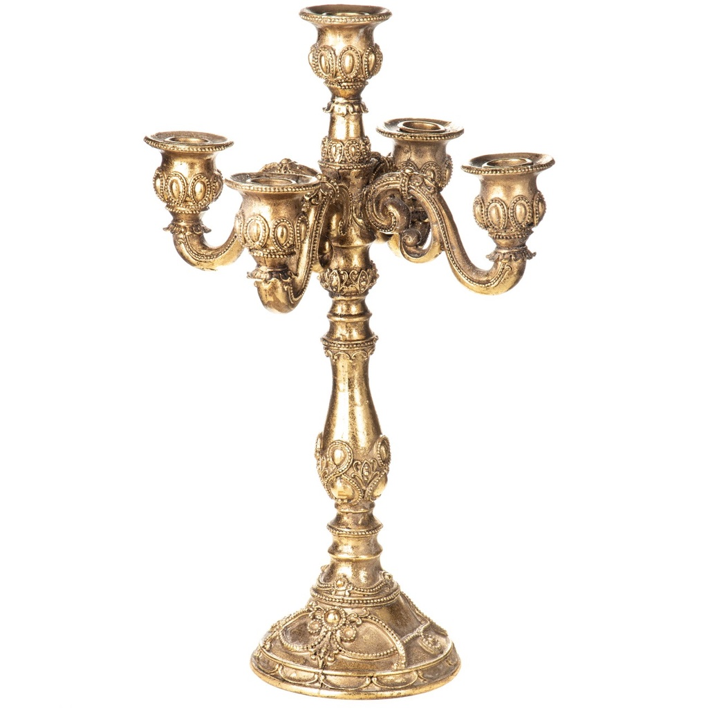[LA-1822324] Polyresinfigur Kerzenhalter 5-armig