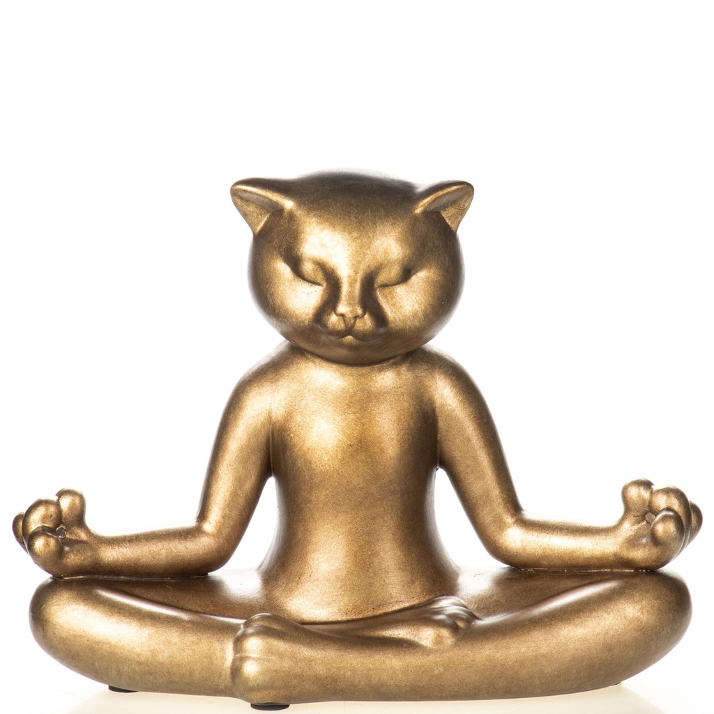 [LA-1822326] Keramik Figur Meditierende Katze
