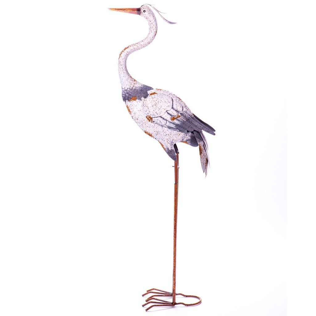 [LA-1822330] Metall Gartenfigur Kranich