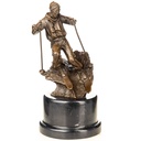 Bronzeskulptur Bronzefigur Skifahrer