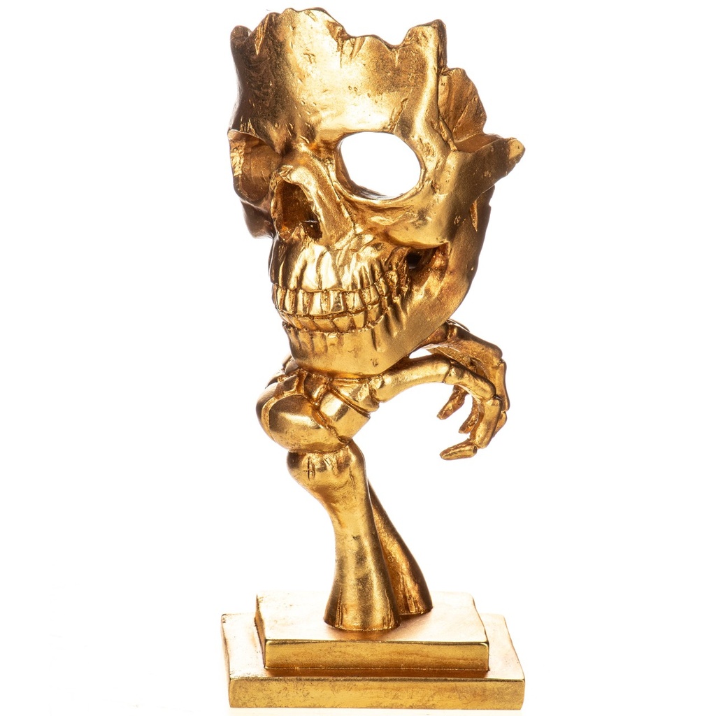 [LA-1822371] Polyresinfigur Teelichthalter Skelett