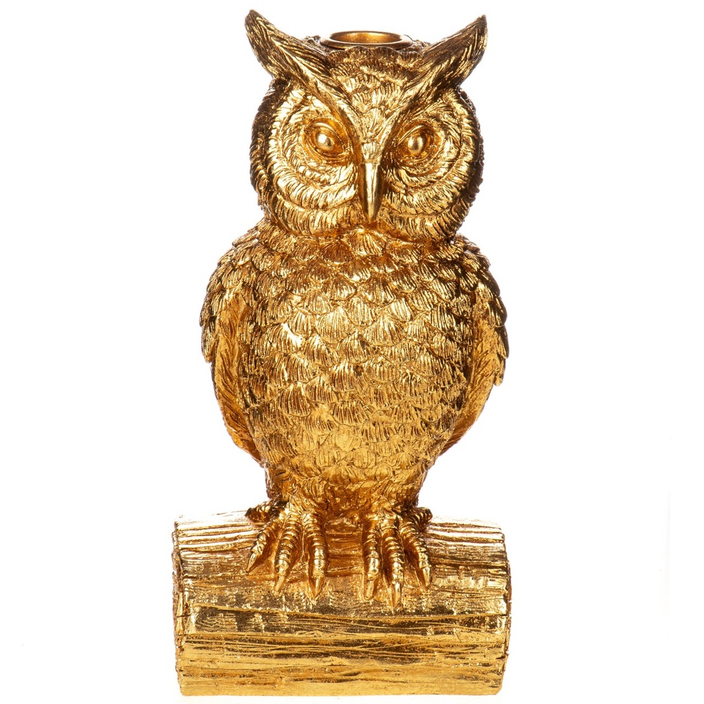 [LA-1822373] Polyresinfigur Kerzenständer Eule