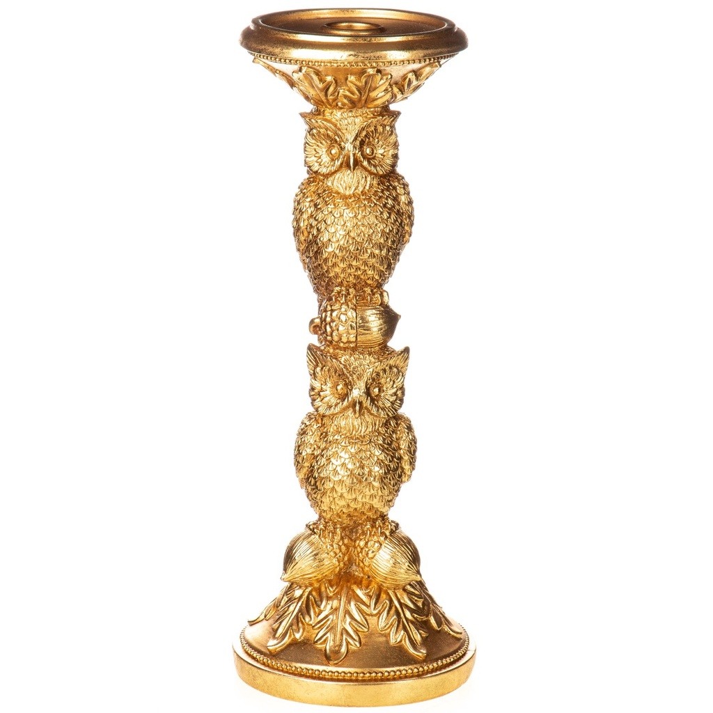 [LA-1822375] Polyresinfigur Kerzenständer Eulen