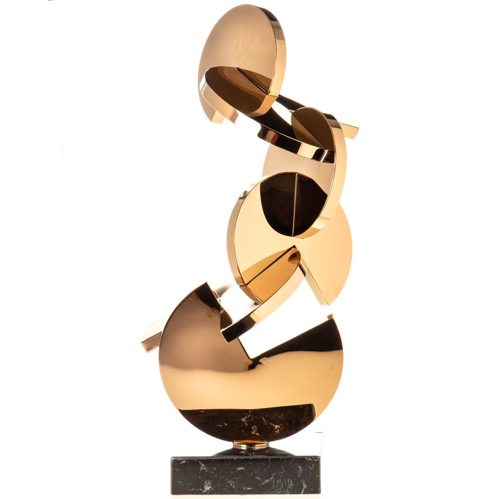 [LA-1822386] Moderne Edelstahl Skulptur Roségold Verchromt