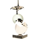 Moderne Edelstahl Skulptur Silber Verchromt
