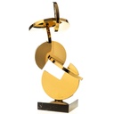 Moderne Edelstahl Skulptur Gold Verchromt