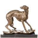 Bronzeskulptur Bronzefigur Windhund