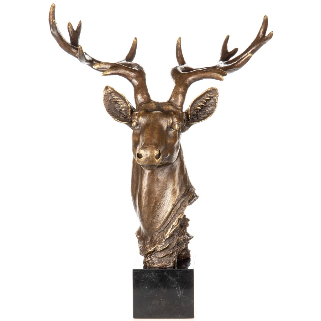 [LA-1822398] Bronzeskulptur Bronzefigur Hirsch
