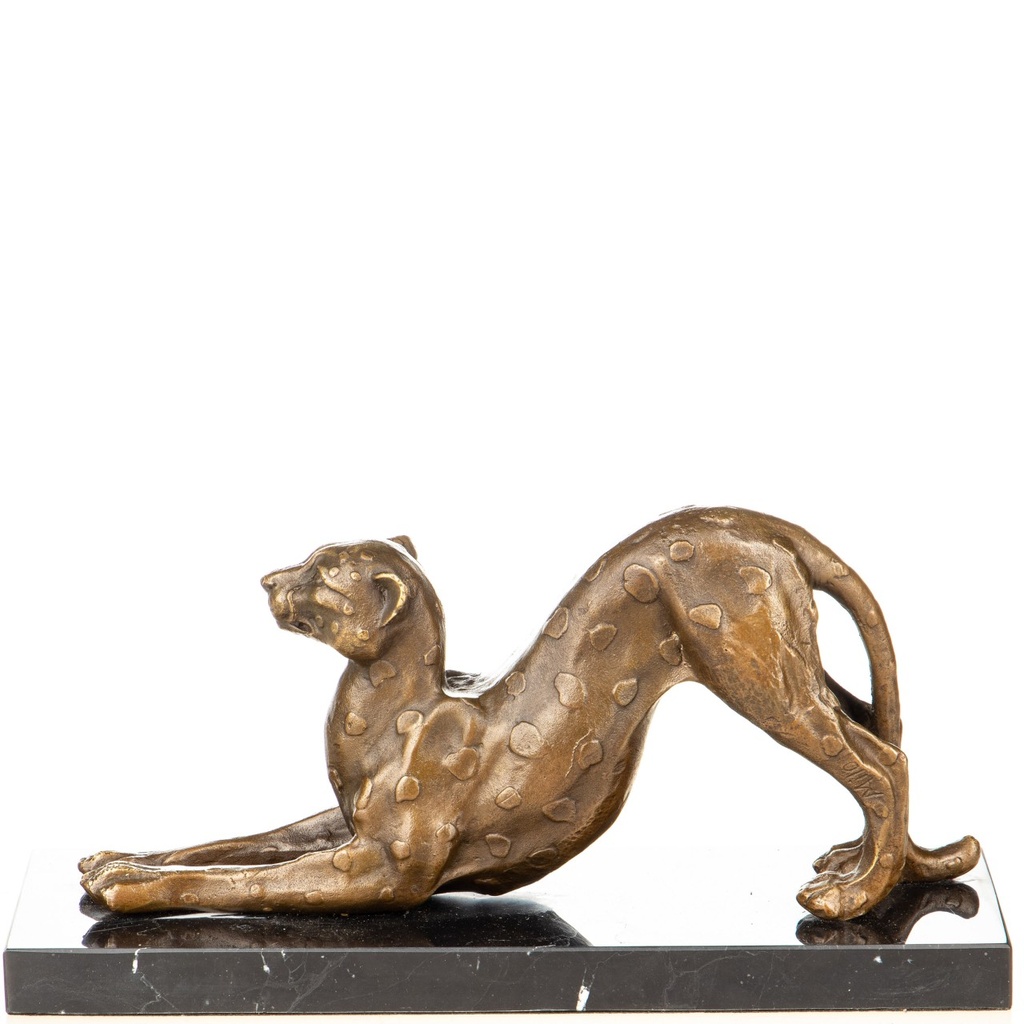[LA-1822399] Bronzeskulptur Bronzefigur Leopard