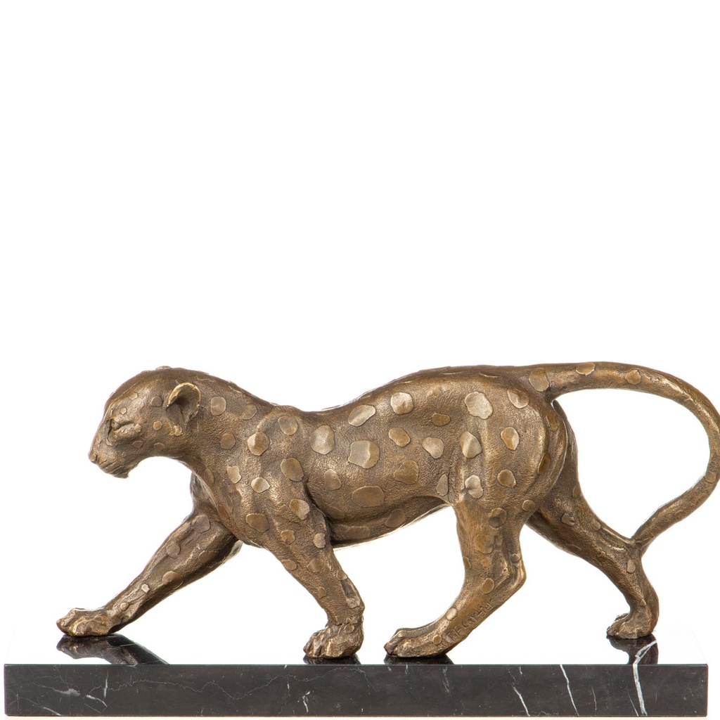 [LA-1822400] Bronzeskulptur Bronzefigur Leopard