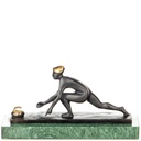 Moderne Bronzefigur Curler