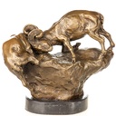Bronzeskulptur Bronzefigur Steinböcke